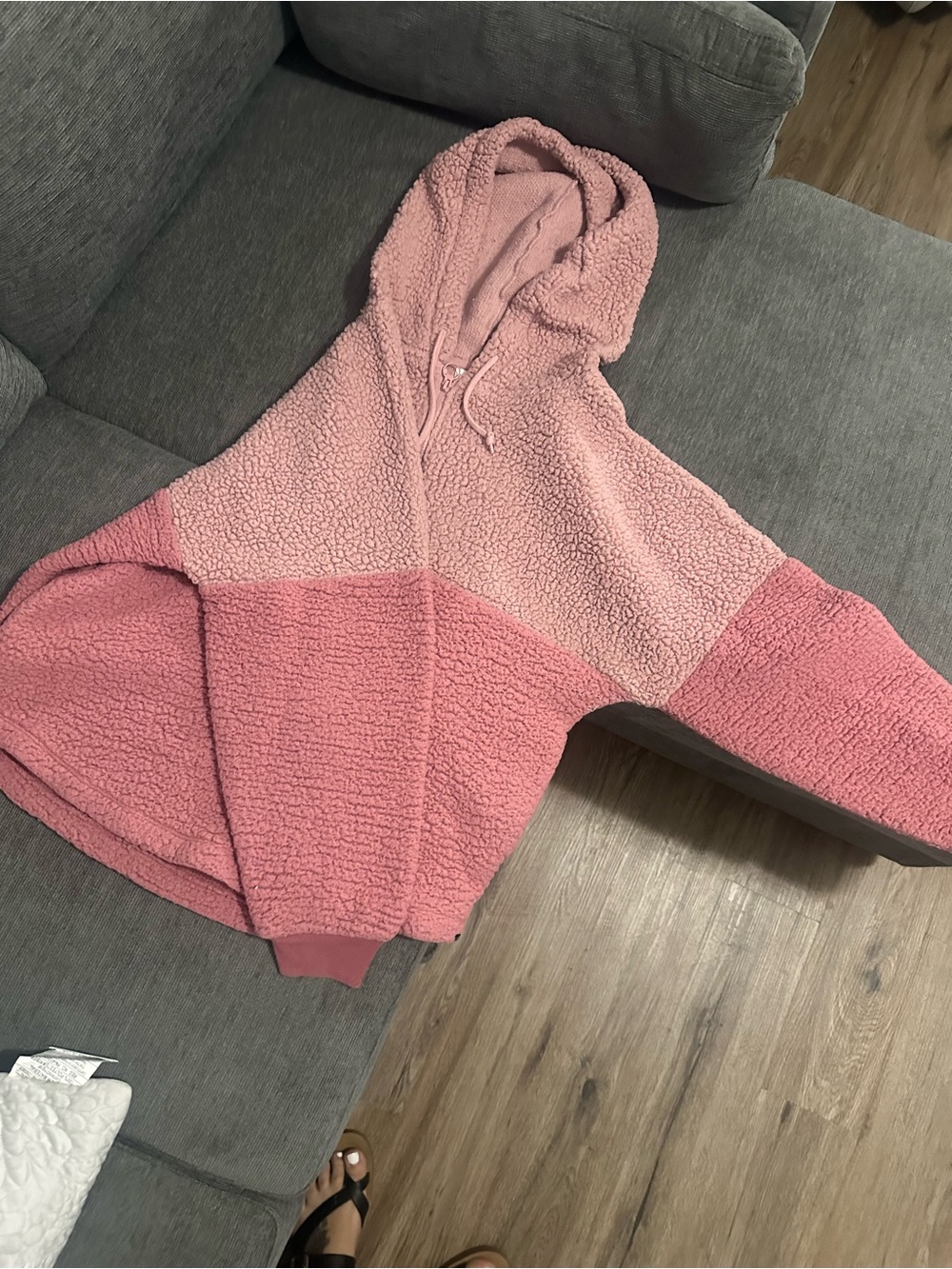 PINK Victoria's Secret Two-Tone Pink Sherpa Hoodie
